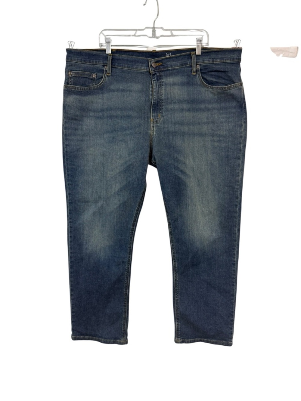 George Men's Straight Leg Jeans Medium Blue Wash 44x30 Stretch Pockets